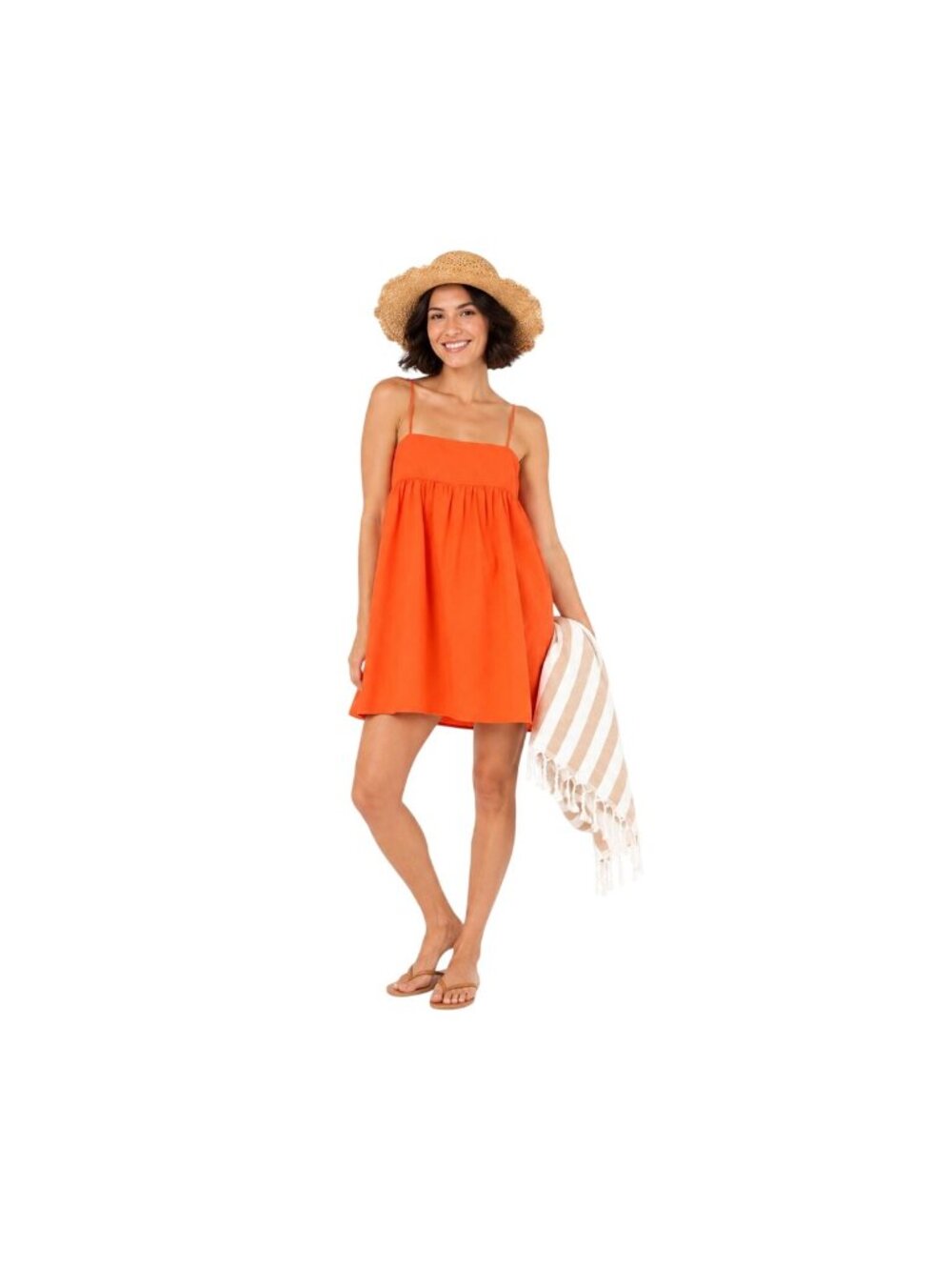 2/$30 SNDYS. Orange Sundress Size Small Tie Straps & Flowy A-Line Fit